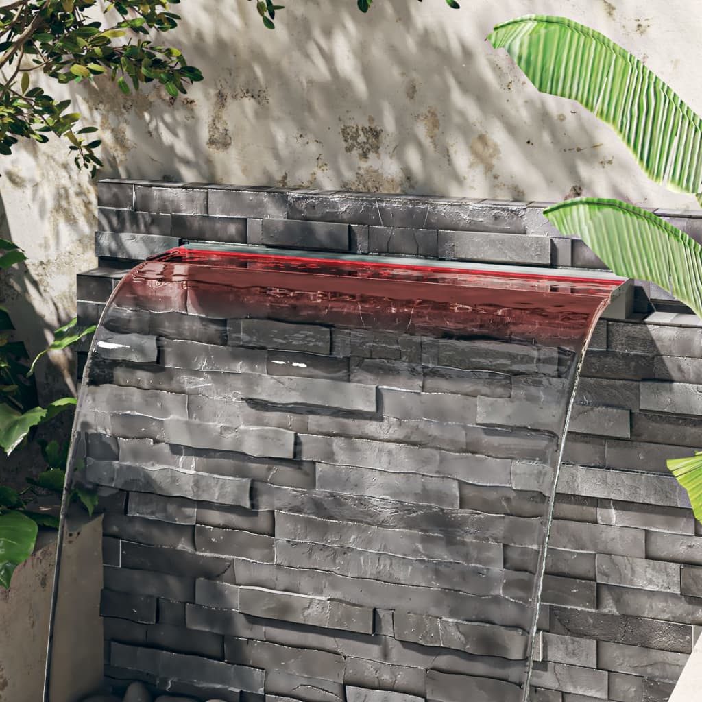 vidaXL Wasserfall Wasserfall-Element mit RGB LEDs Edelstahl 108 cm