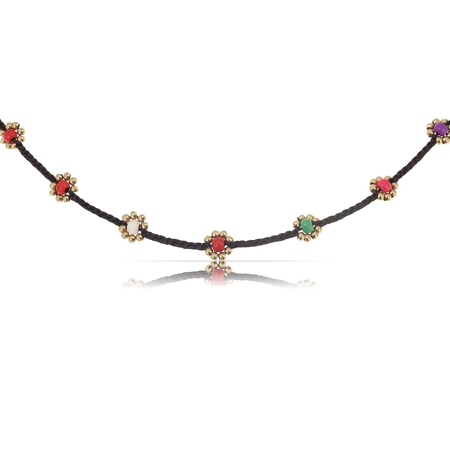 Strand Perlenkette Halskette by Accessoires Perlen Perlen, Surfer Goa Hippie Made Bunte Festival Nami