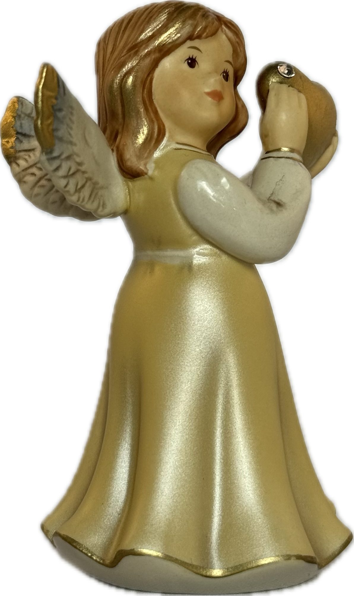 Goebel Engelfigur Himmlischer Schutzengel mit Herz - champagner, Herz mit  Kristallstein, Folge Deinem Herzen, 9,0 cm - mit Kristallstein