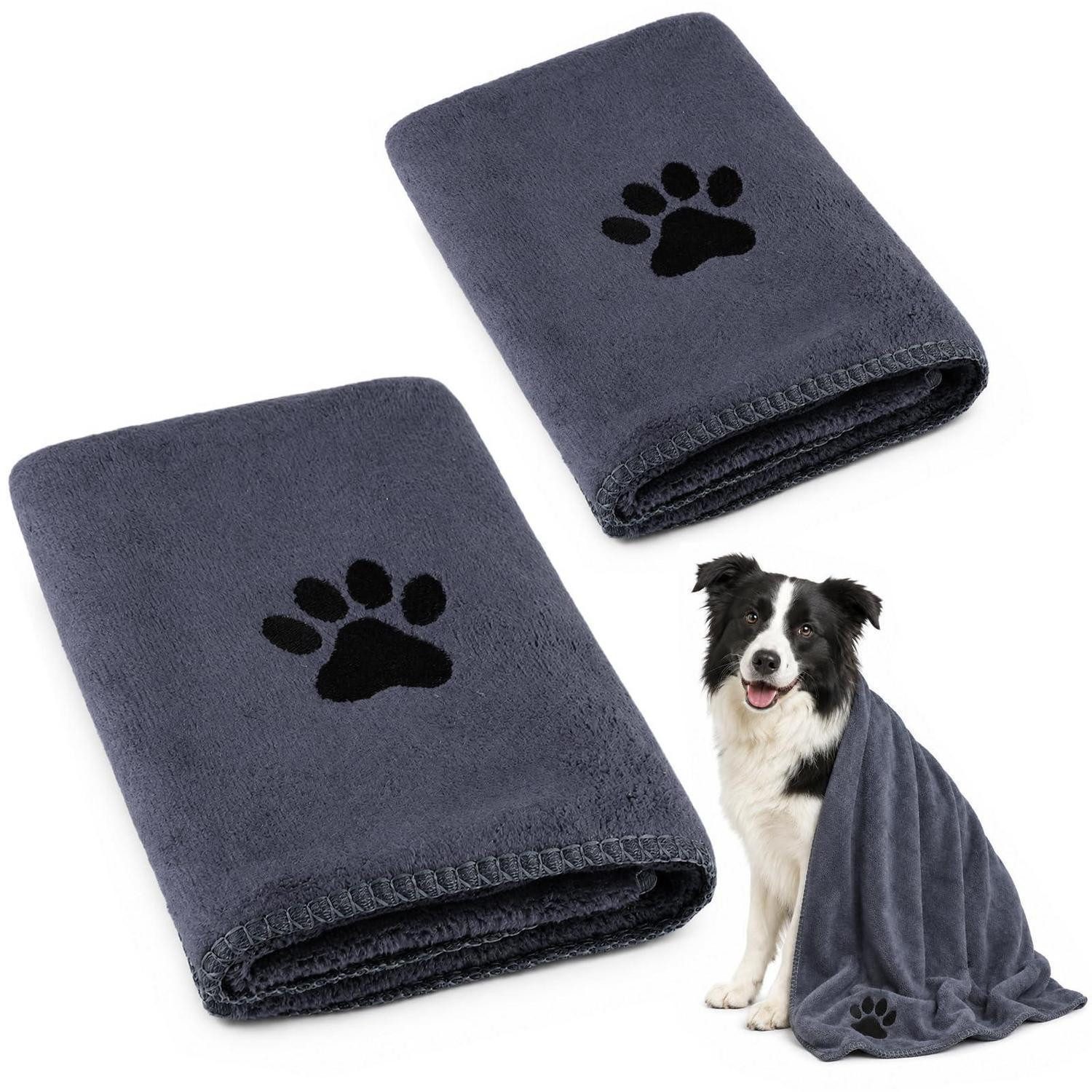 LuxusKollektion Hundehandtuch Hundehandtuch 2er Set 2 Größen Mikrofaser, (1-St)