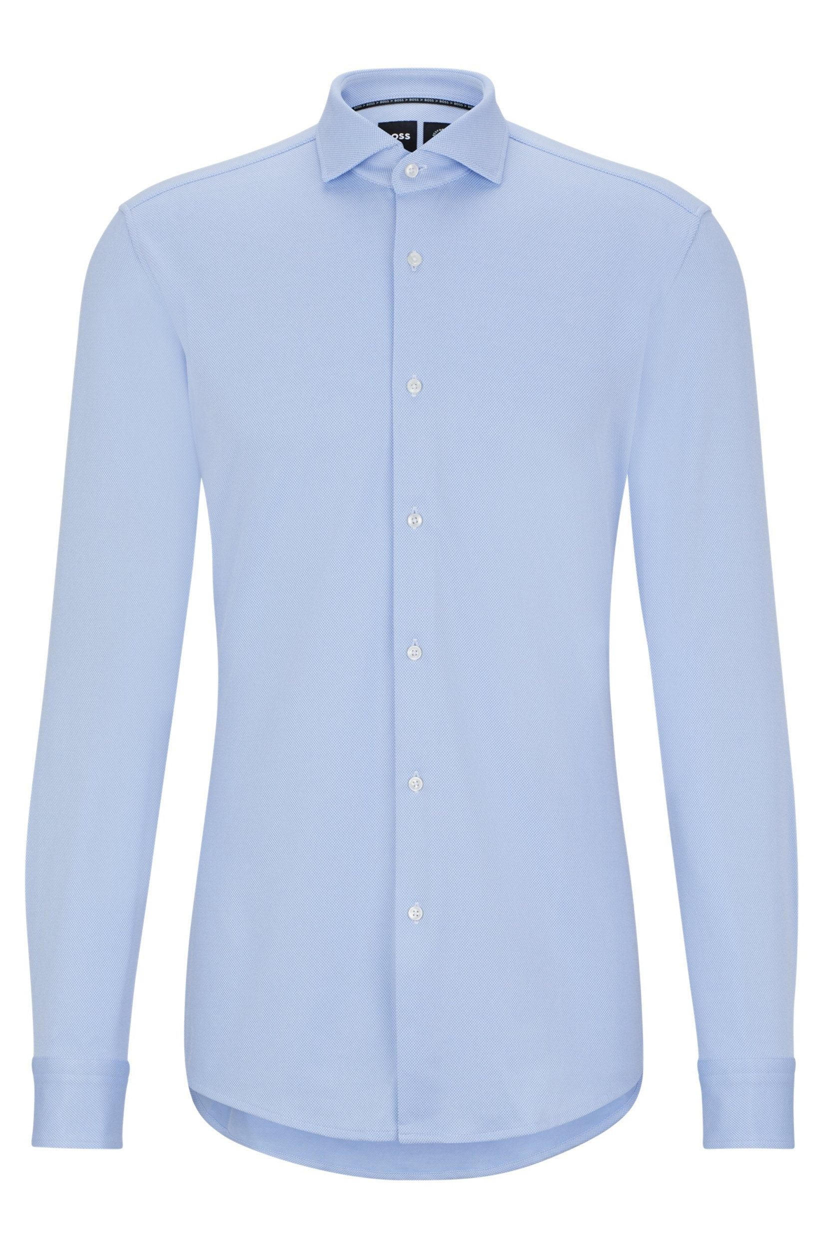 BOSS Langarmhemd Hemd aus Jersey - Gerade