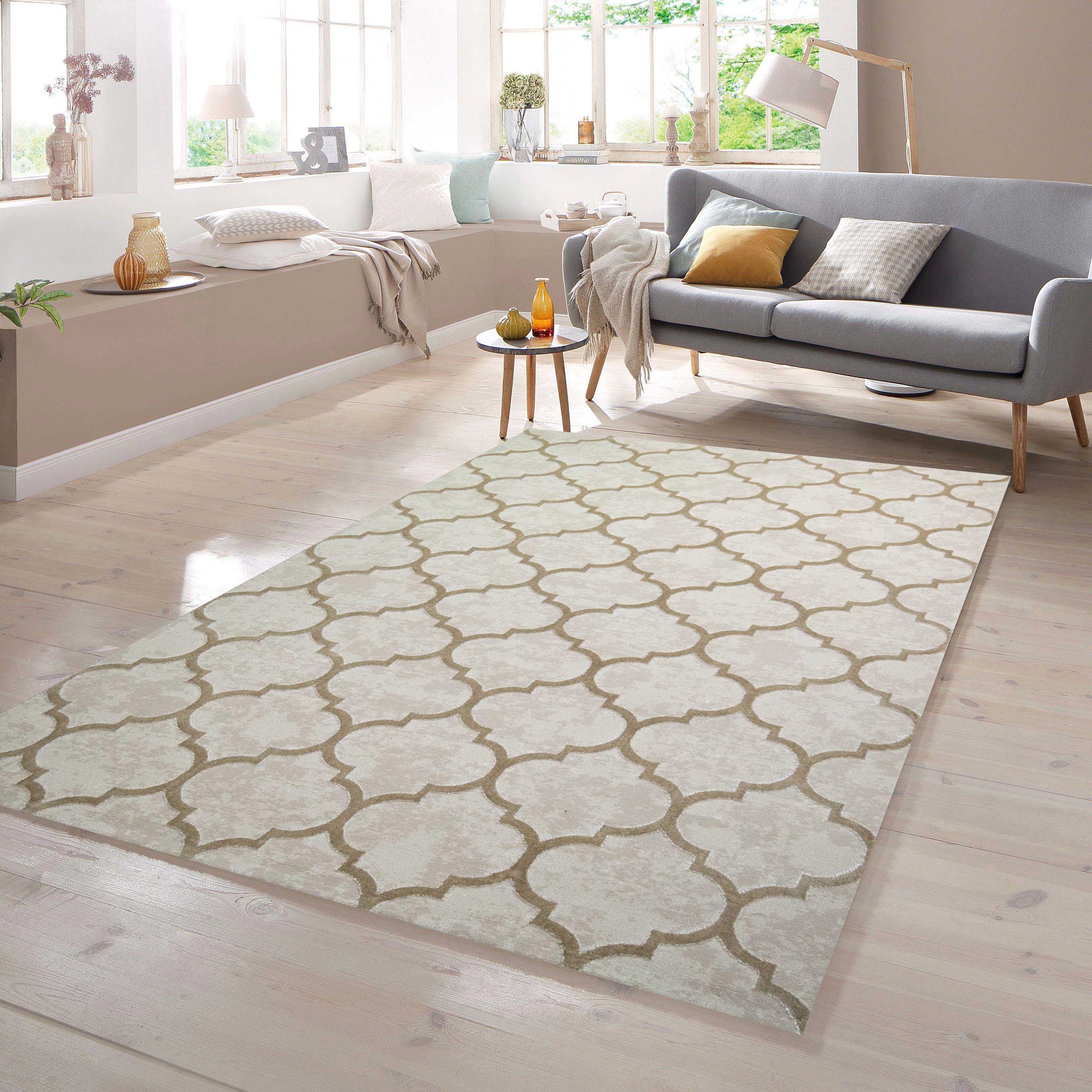 TeppichHome24 Teppich Wohnzimmerteppich Marokkanisches Muster in Beige, rec günstig online kaufen