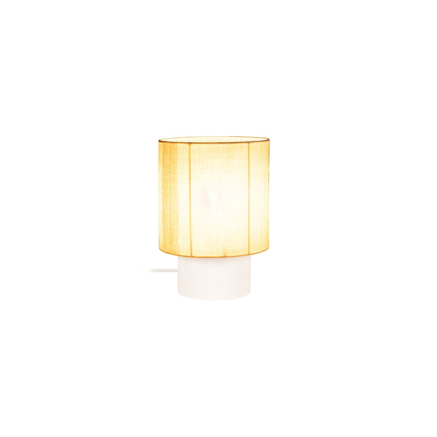 Licht-Erlebnisse Nachttischlampe MAREL, ohne Leuchtmittel, Beton Stoff E14 D: 20 cm 28,5 cm Weiß rund Landhaus