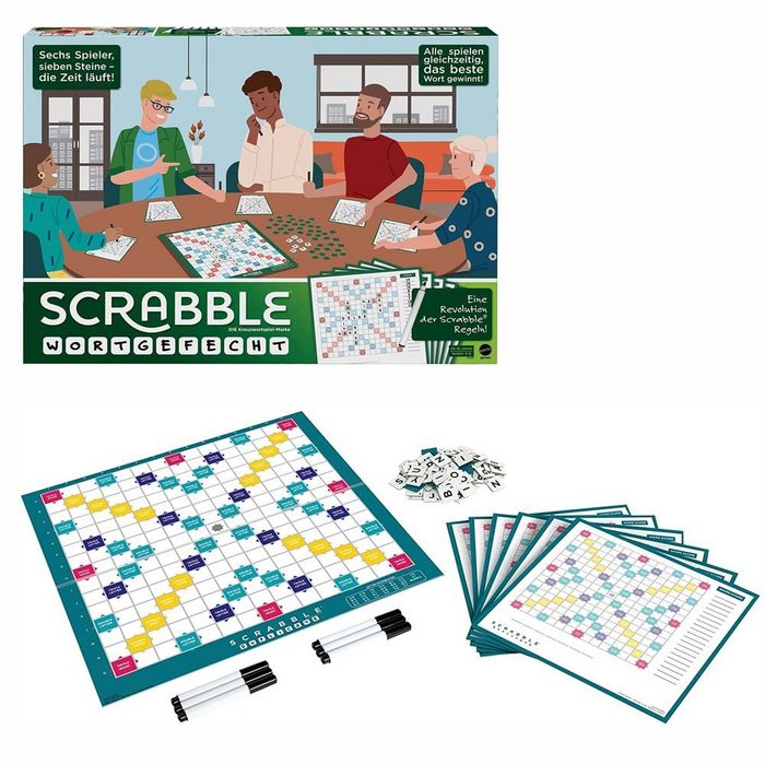 Mattel® Spiel Spielesammlung Scrabble Wortgefecht Mattel Gesellschaftsspiel Brettspiel Familienspiel
