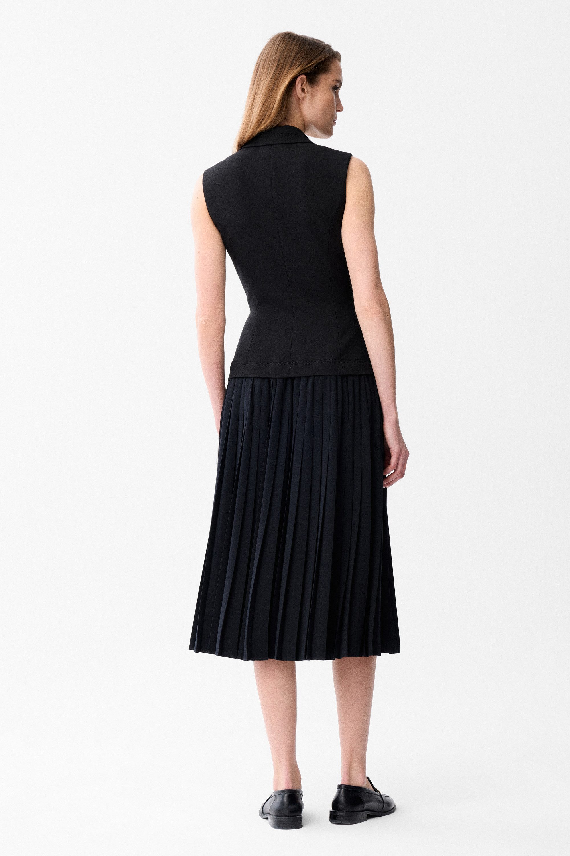 adL Maxikleid Kleid mit Plissee-Detail