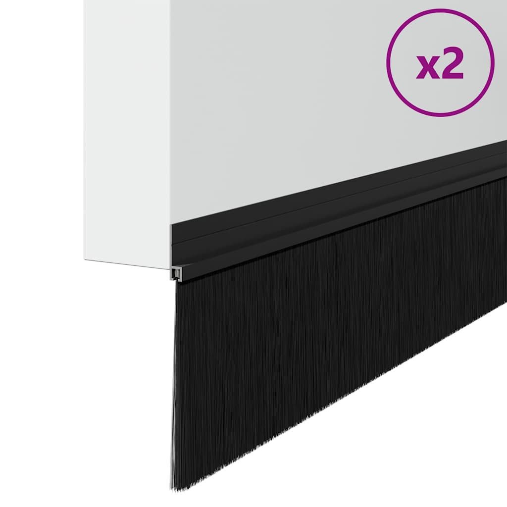 vidaXL Türbeschlag Selbstklebende Türbürstendichtungen 2 stk. Schwarz 100 cm (2 St)