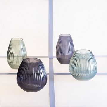 Bigbuy Dekovase Vase 17,5 x 17,5 x 27 cm Grau Glas