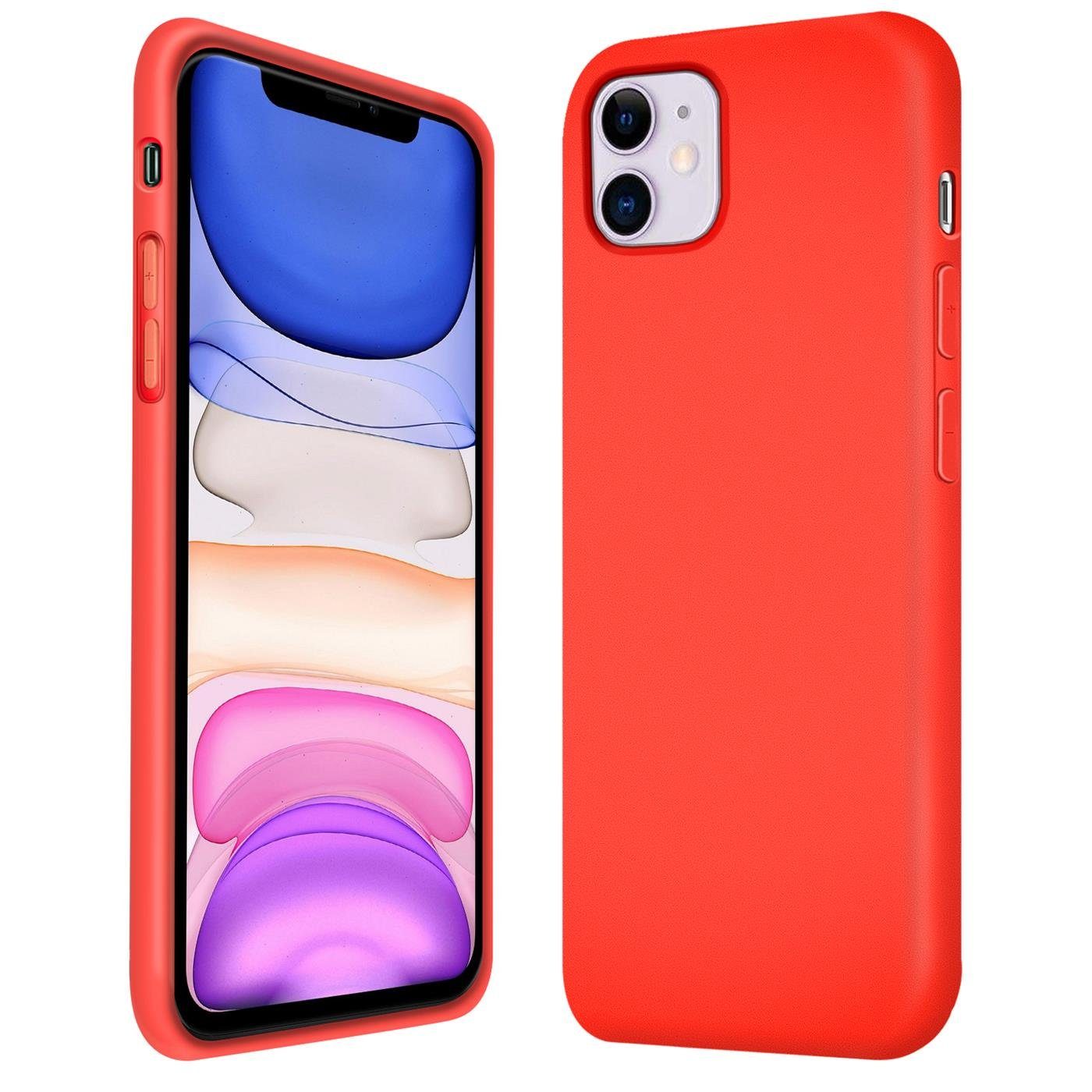 CoolGadget Handyhülle Silikon Case für das iPhone 11 Slim TPU Cover 6,1 Zoll, Weiche Schutz Hülle mit Innen Fleece aus Stoff Handy Tasche