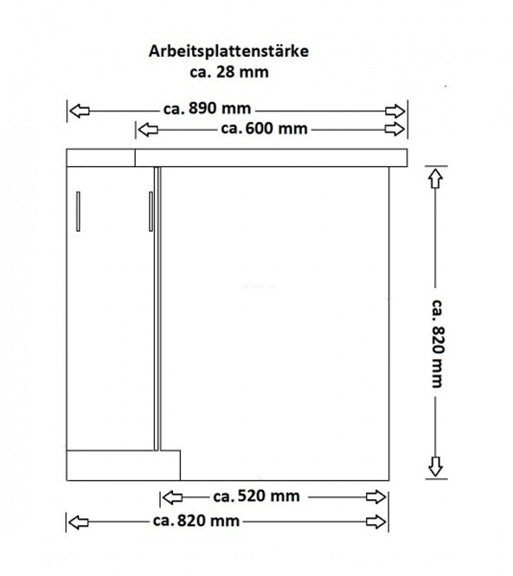 Küchen-Preisbombe Eckunterschrank 89x89 cm Küche Omega günstig online kaufen