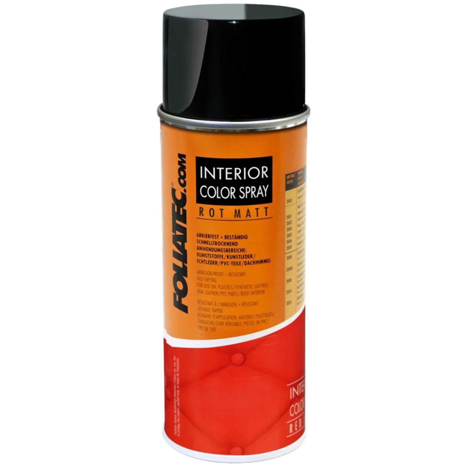 FOLIATEC 2005 Interior Farbspray Rot Matt 400ml Lack-Spray Ledergrundierung, Color Lack-Spray für Auto-Sitz Bike Möbel Sneaker Leder Kunststoff