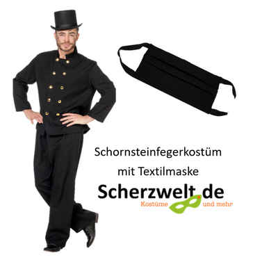Scherzwelt Kostüm Wilbers Kostüm Schornsteinfeger mit Maske Gr. 50 - 60 Männer Glücksbringer