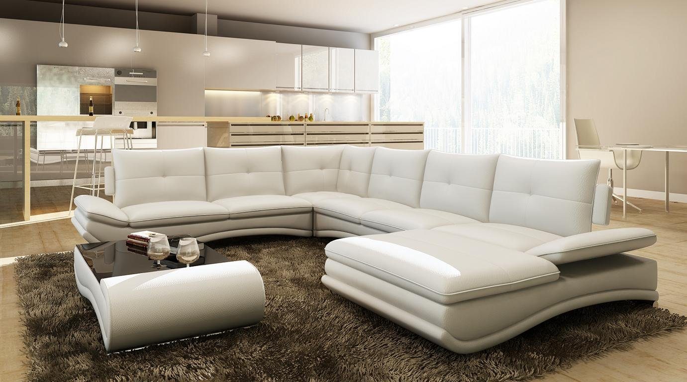 JVmoebel Ecksofa »Ledersofa XXL U Form Wohnzimmer Couch Sofa Big