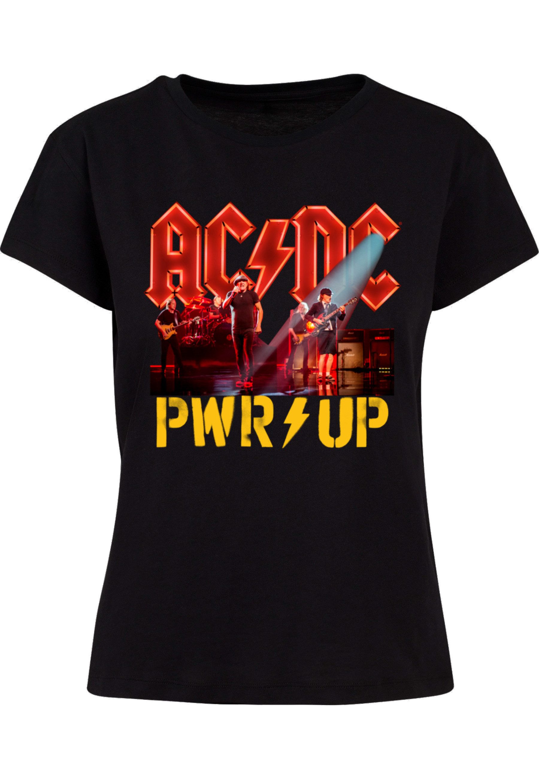 Merchcode T-Shirt Merchcode Damen Ladies ACDC - PWRUP Stage Lights Box Tee (1-tlg)