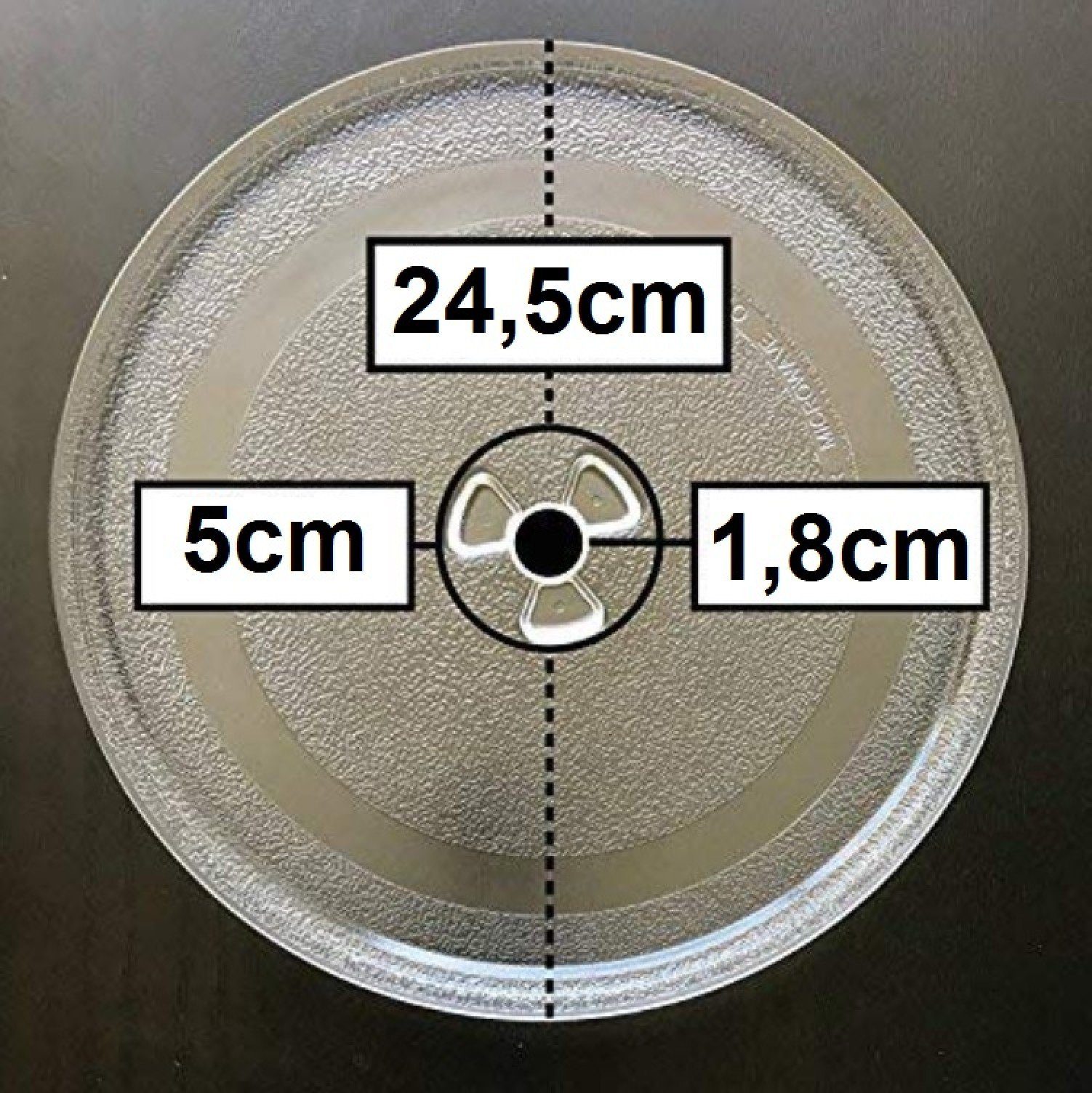 BAYLI Mikrowellenteller Mikrowellenteller 24,5 cm, Drehteller für Mikrowelle, Glasteller