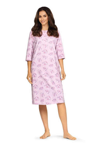 comtessa Nachthemd (Set, 1-tlg., Set) Damen Sleepshirt 110cm Nachthemd Baumwolle 3/4 Arm