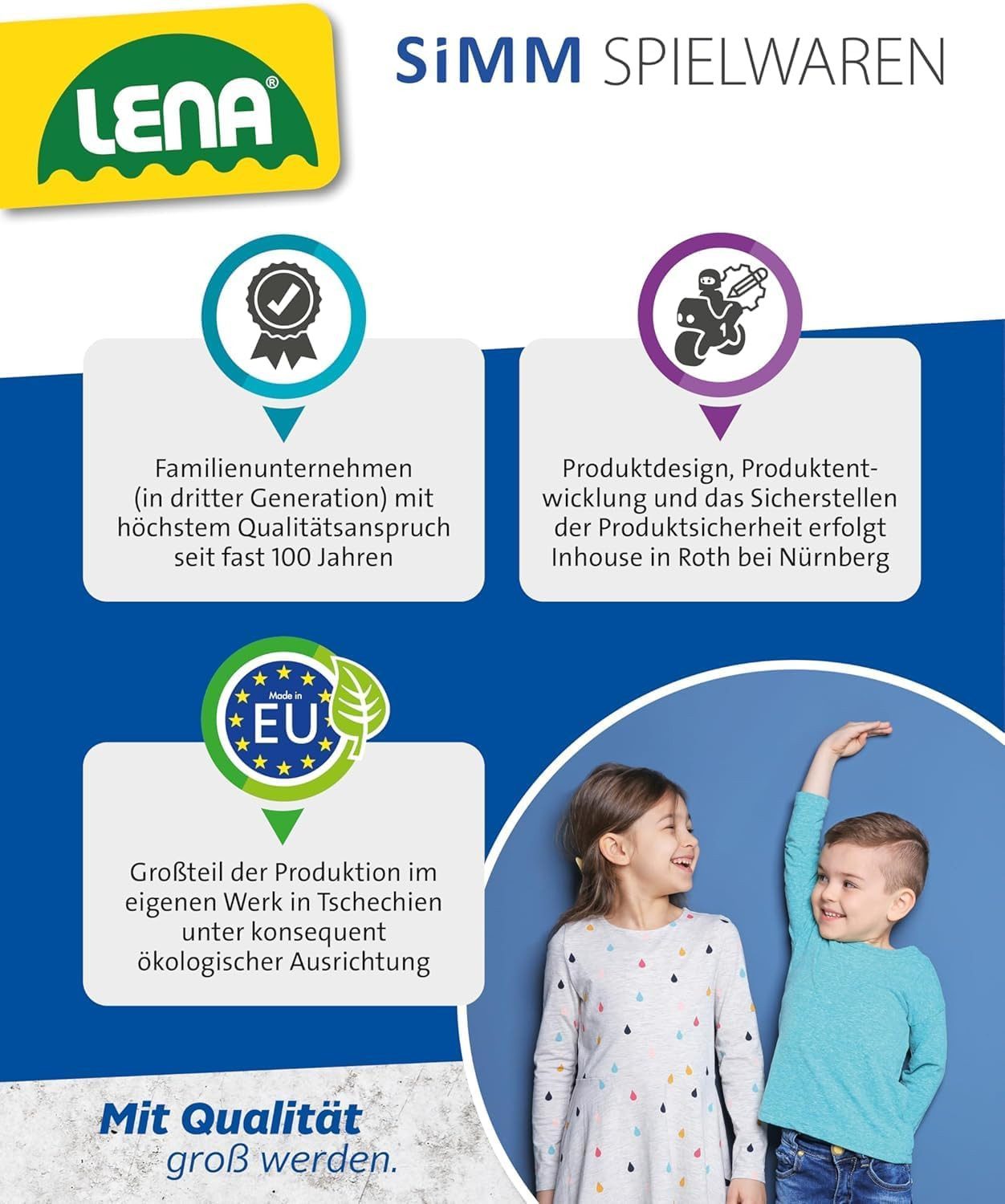 Lena® Spiel LENA EcoActives Betonmischer 28cm - Baufahrzeug ab 2 Jahre