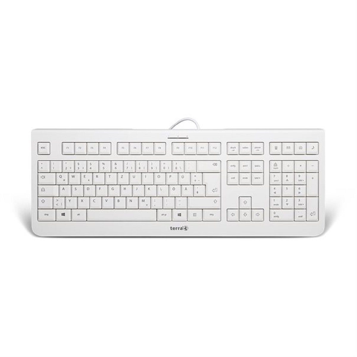 TERRA TERRA Keyboard 1000 Corded [DE] USB pale grey Tastatur dunkelweiß USB-Tastatur (Deutsches Layout, hellgrau, 105 Tasten)