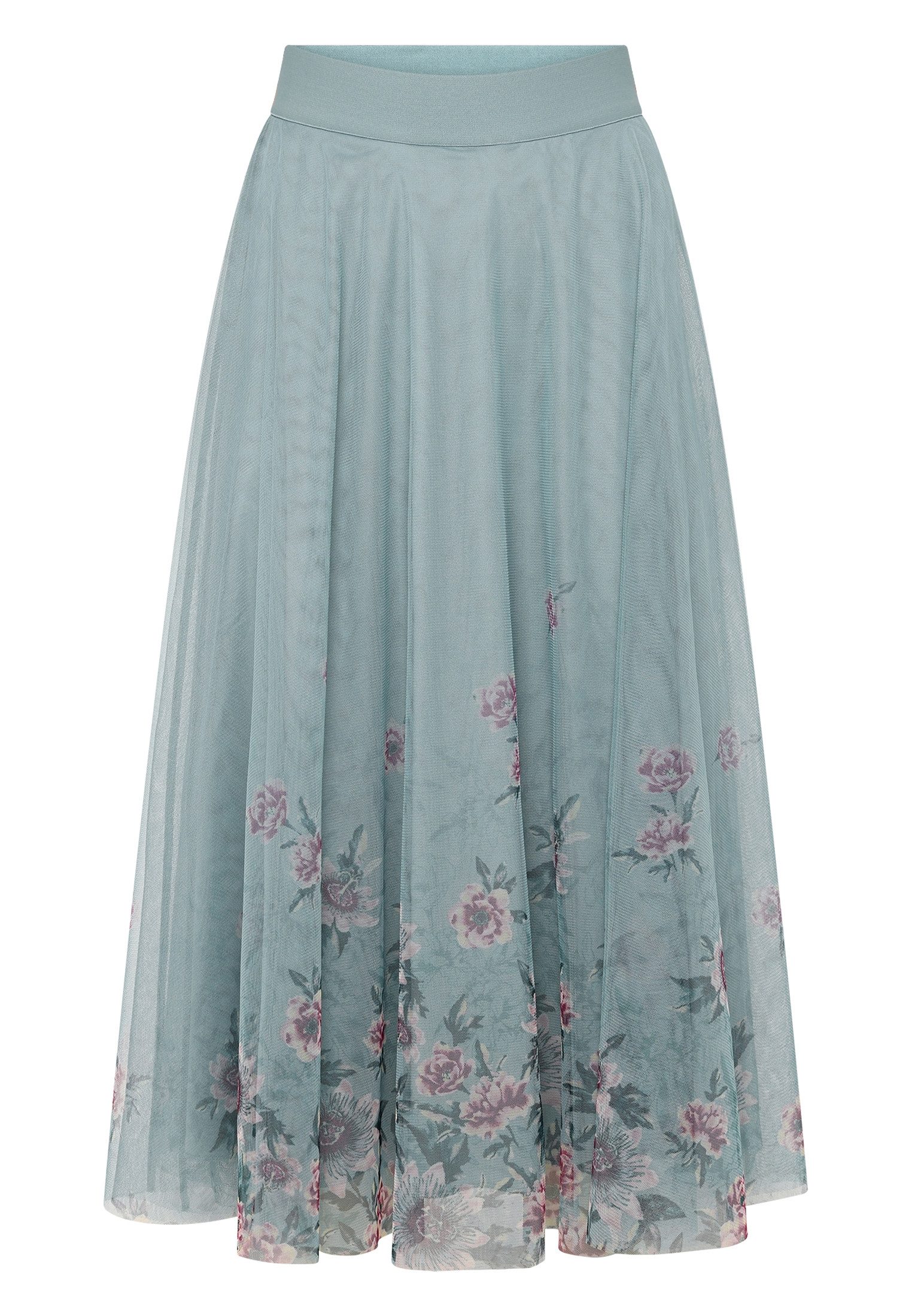 Zero Midirock Damen mit Blumen Falten günstig online kaufen