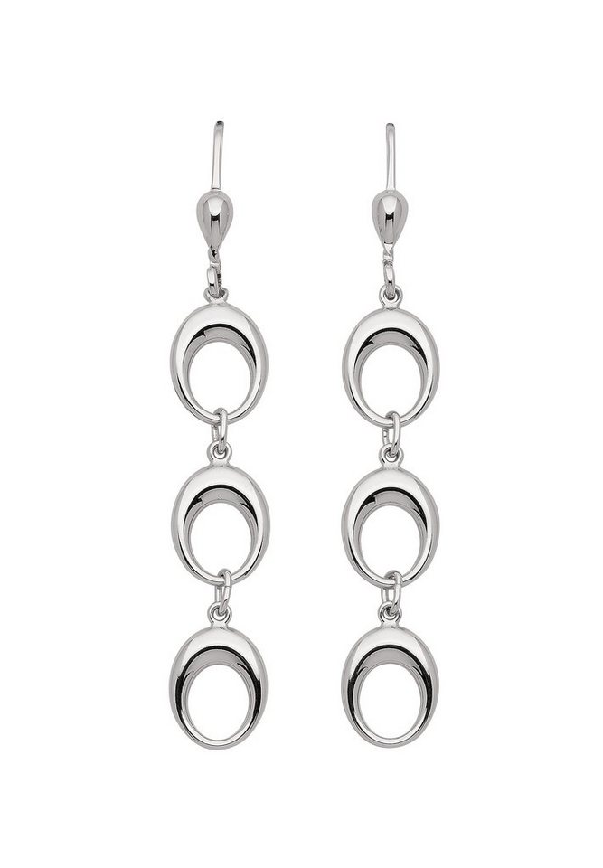 Adelia´s Paar Ohrhänger 1 Paar 925 Silber Ohrringe / Ohrhänger, 925  Sterling Silber Silberschmuck für Damen, Maße - Breite 7,8 mm - Höhe 33,6 mm