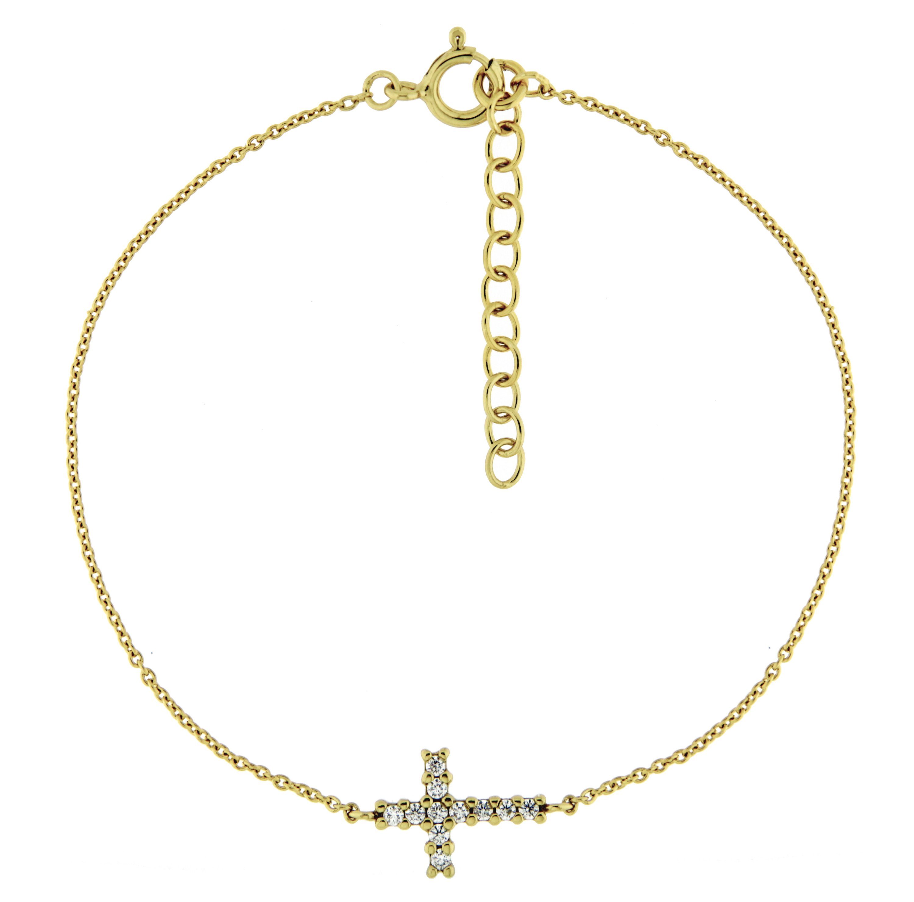 Smart Jewel Armband Mittelteil Kreuz, Zirkonia Steine, Silber 925 | Silberarmbänder