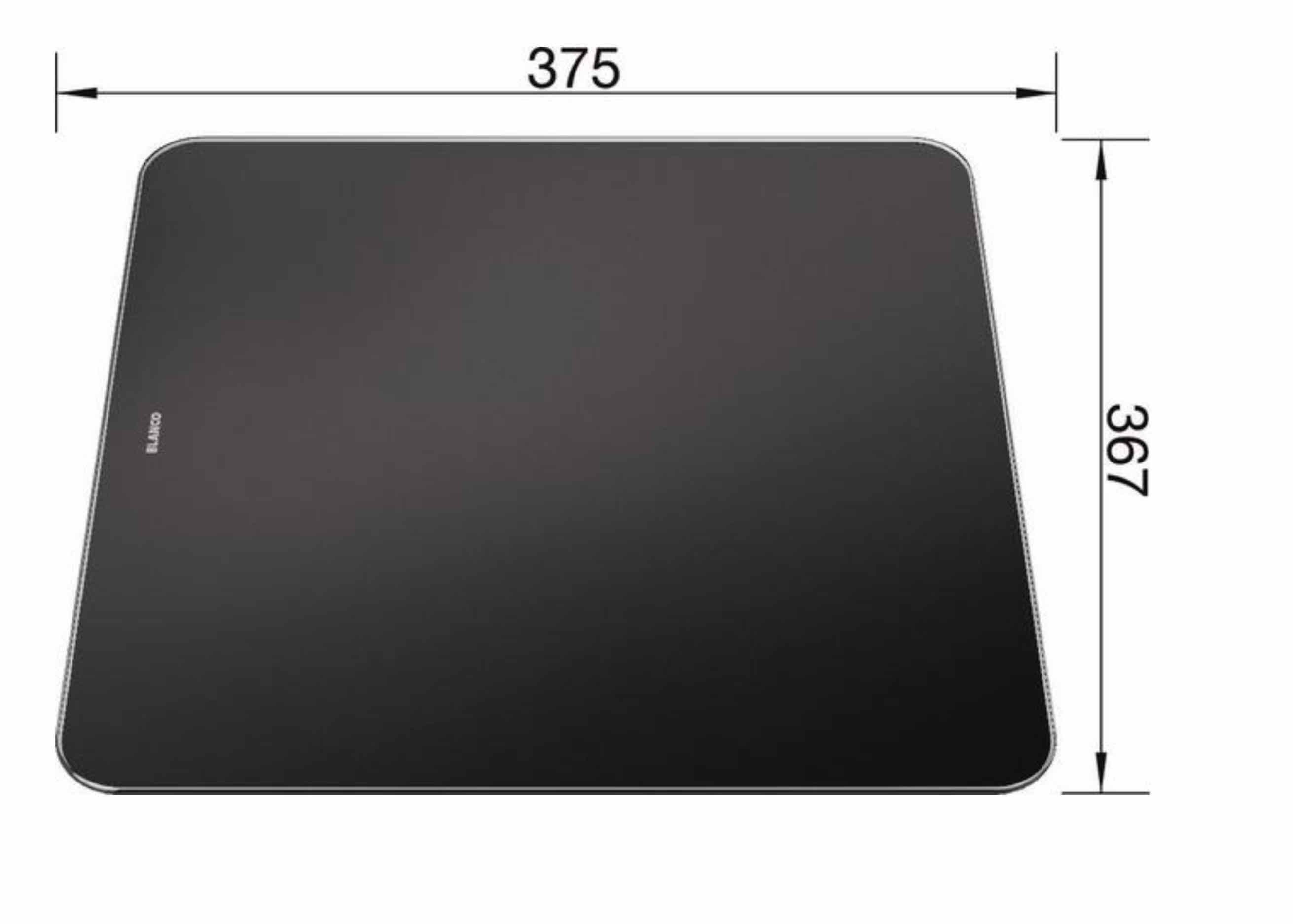 Blanco Einbauspüle BLANCO Schneidbrett Glas schwarz ZENAR 375 x 367