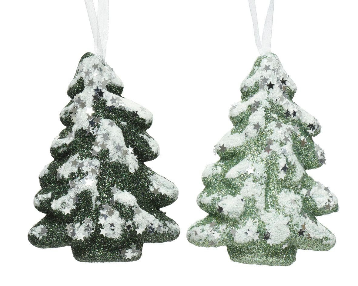 Decoris season decorations Christbaumschmuck, Anhänger Tannenbaum Kunststoff 13cm, 1 Stück sortiert