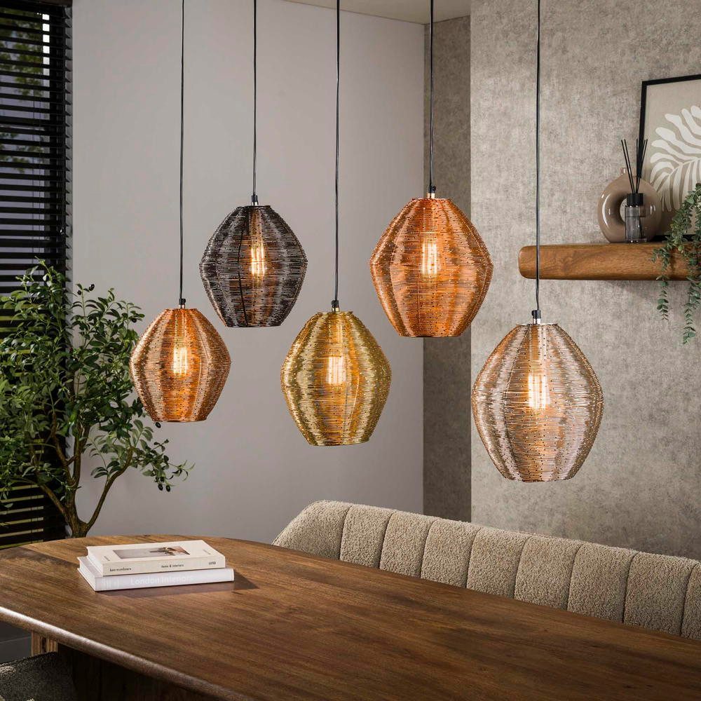 famlights Pendelleuchte famlights, Pendelleuchte Camillo in Mehrfarbig und Schwarz E27