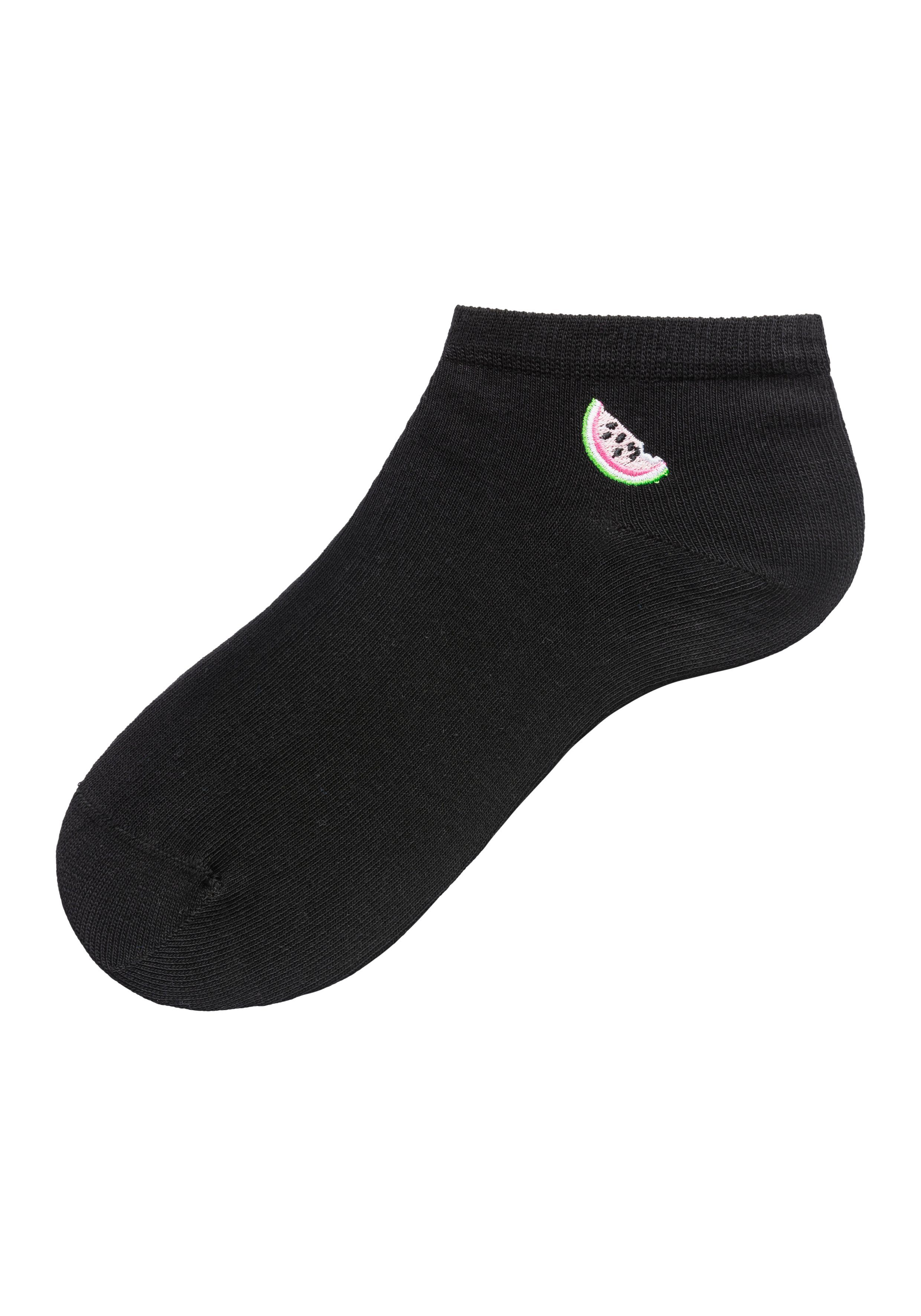 H.I.S Sneakersocken (Set, 5-Paar) mit hochwertiger schwarz Stickerei