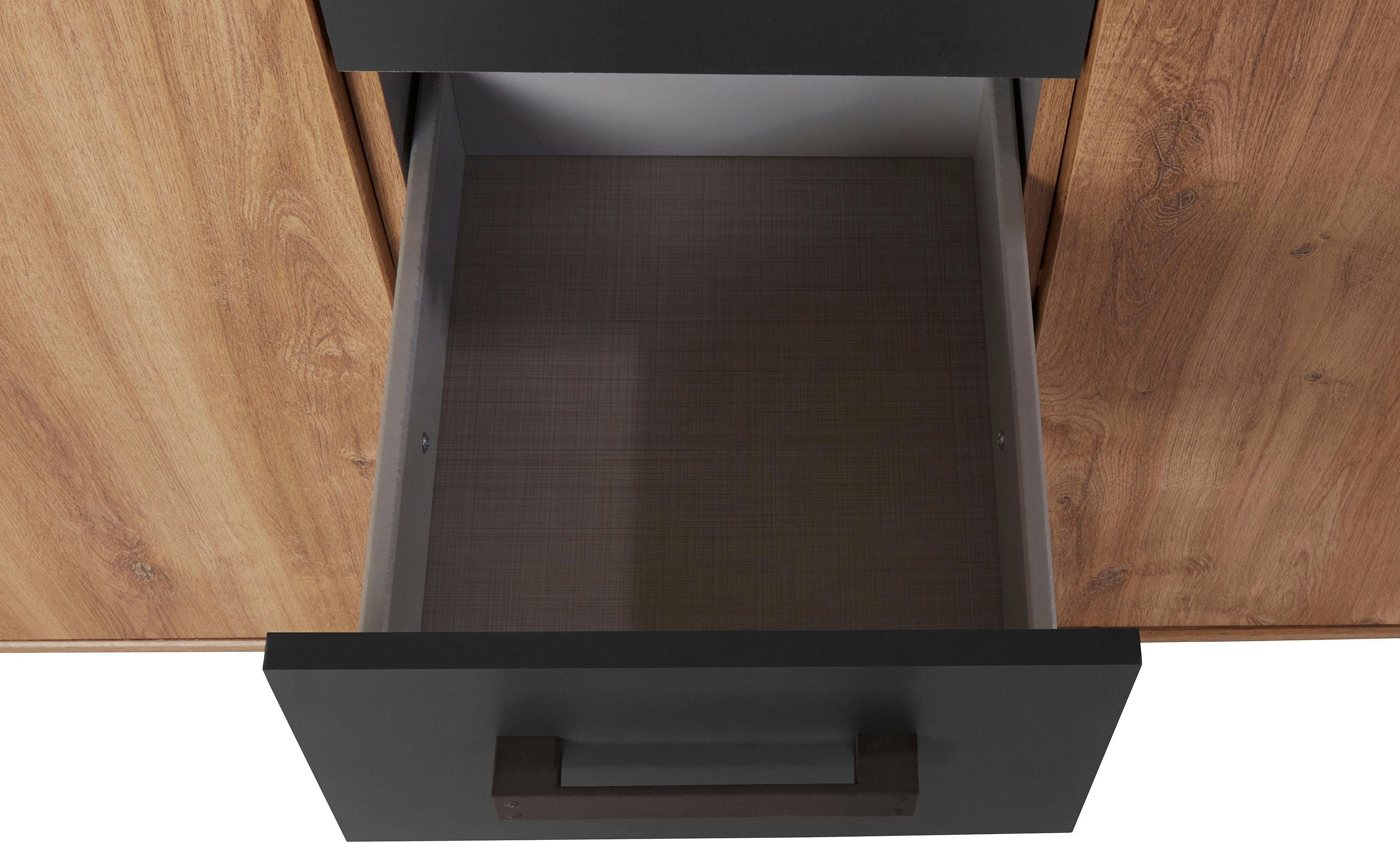 Wimex Kombikommode Malmö, Schrank mit 2 Türen und 4 Schubladen, Made in Germany, im rusikaler look, Industrial Design, 130x41x83cm