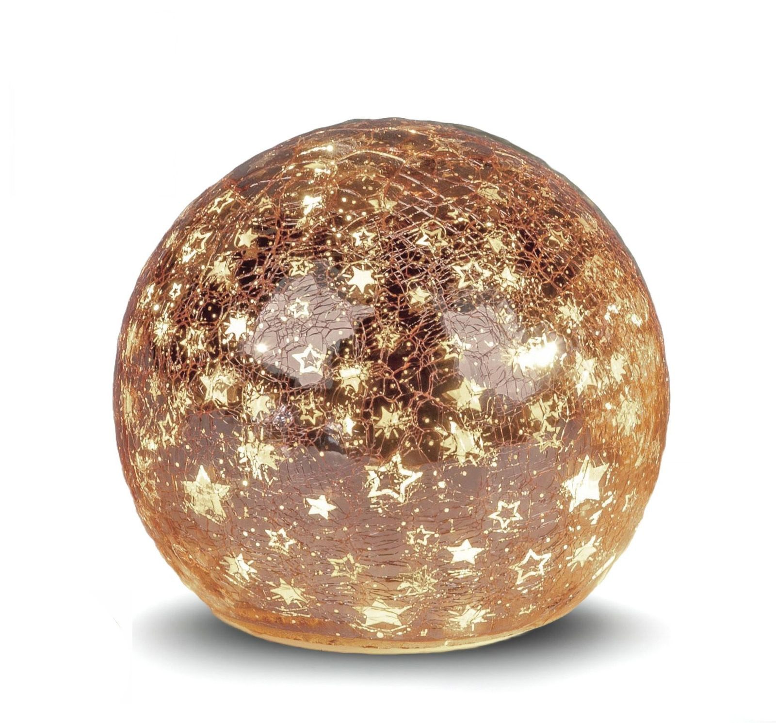 formano LED Dekolicht Glas-Kugel Sterne Rose-Gold 12 cm Timer 6h/18h Weihna günstig online kaufen