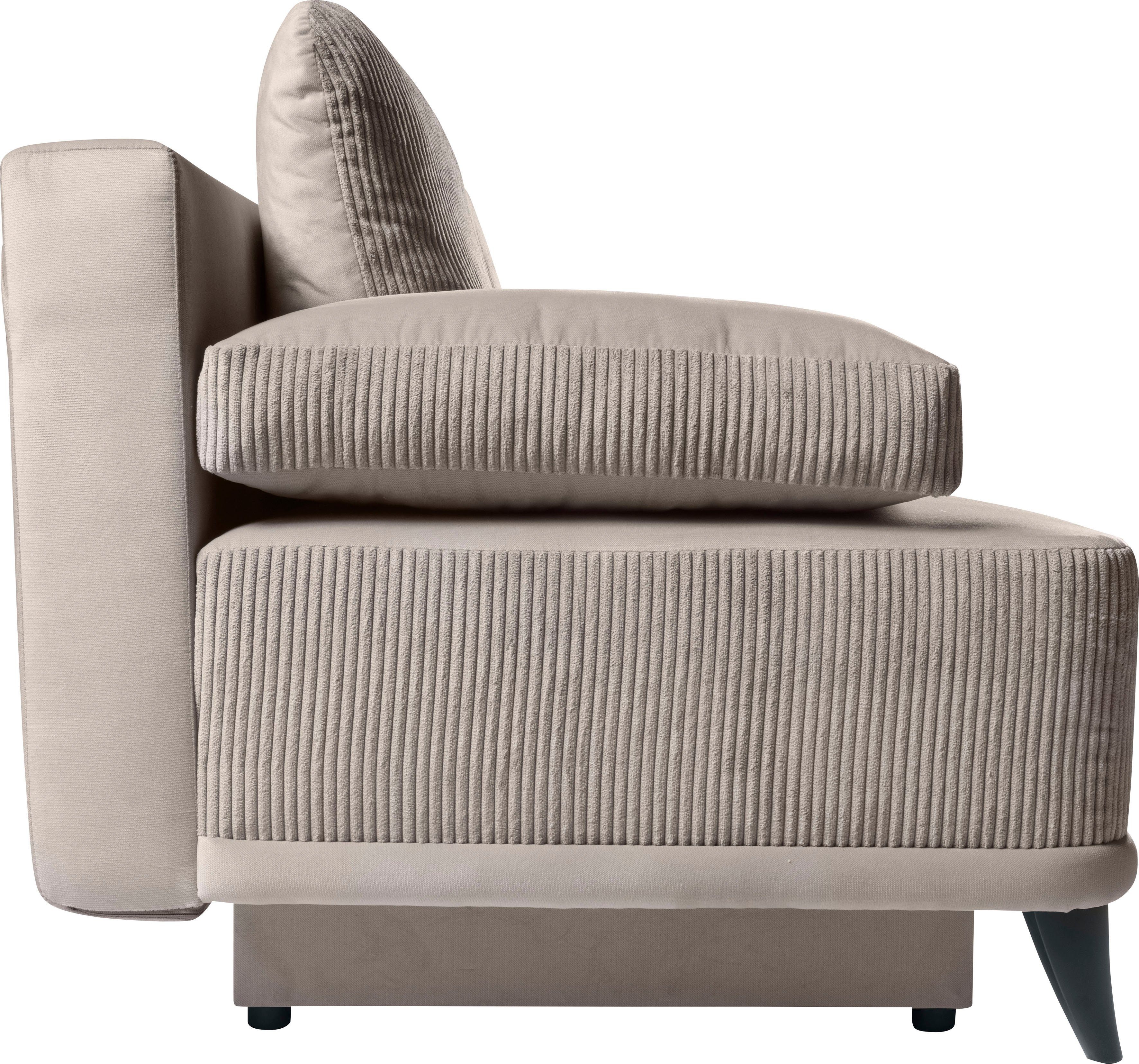 WERK2 mit und | Schlafcouch Beige Bettkasten Federkern Sofa | Beige & Beige 2-Sitzer Schlafsofa Rosso,