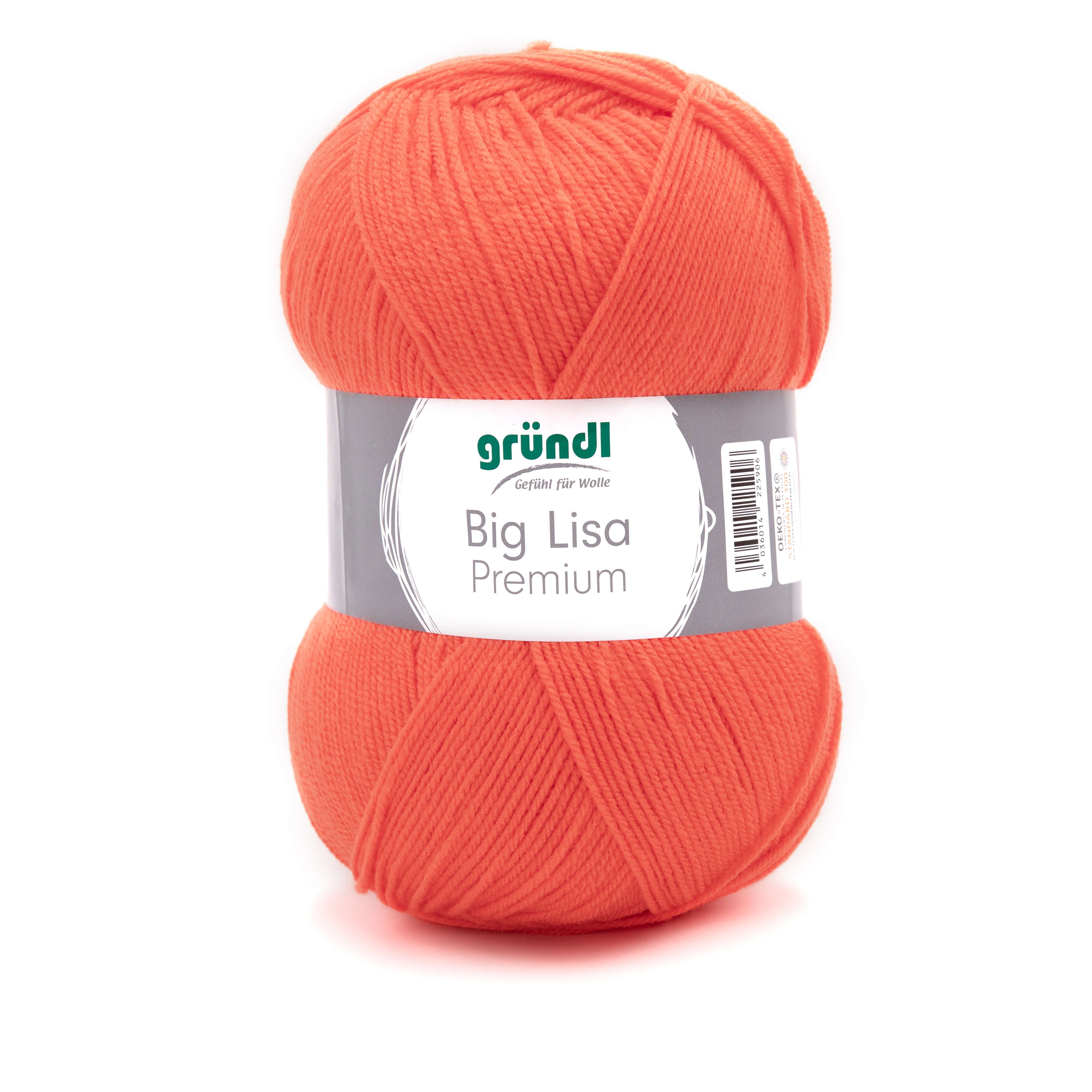 Gründl Big Lisa Premium Häkelwolle, Strickgarn, 250g Häkelwolle, 665,00 m (Wolle zum Stricken und Häkeln, Strickgarn, Handstrickgarn, Strickwolle), Großknäuel