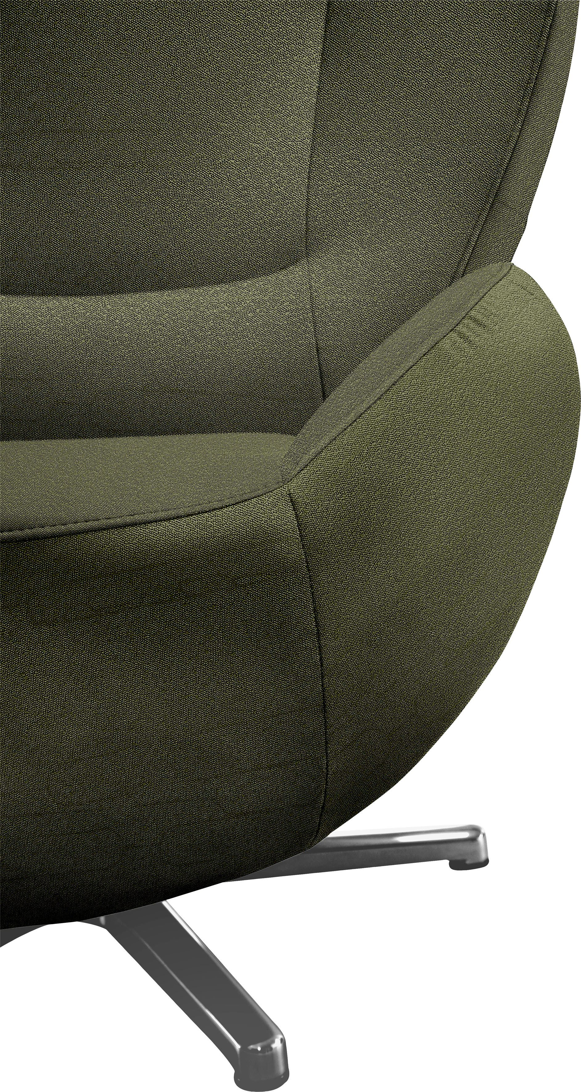 Loungesessel HOME TOM PURE, Metall-Drehfuß TAILOR Chrom mit TOM in