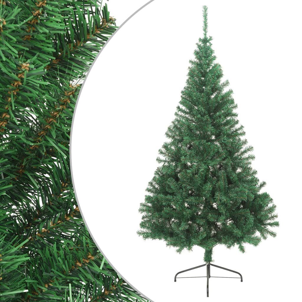 furnicato Künstlicher Weihnachtsbaum Künstlicher Halb-Weihnachtsbaum mit Ständer Grün 240 cm PVC