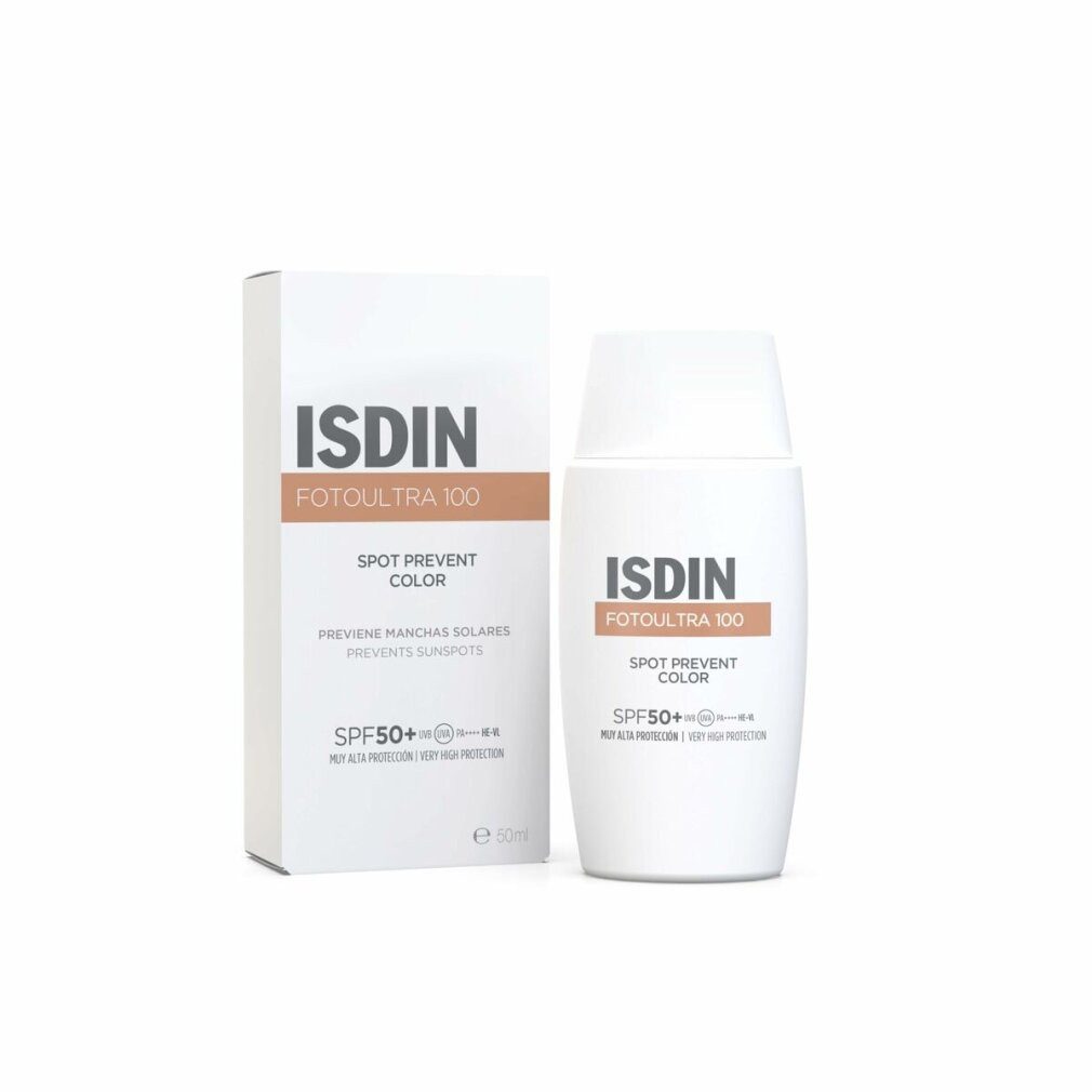 Isdin Tagescreme FOTO ULTRA etönte Gesichtssonnencreme verhindert Sonnenflecken SPF50+