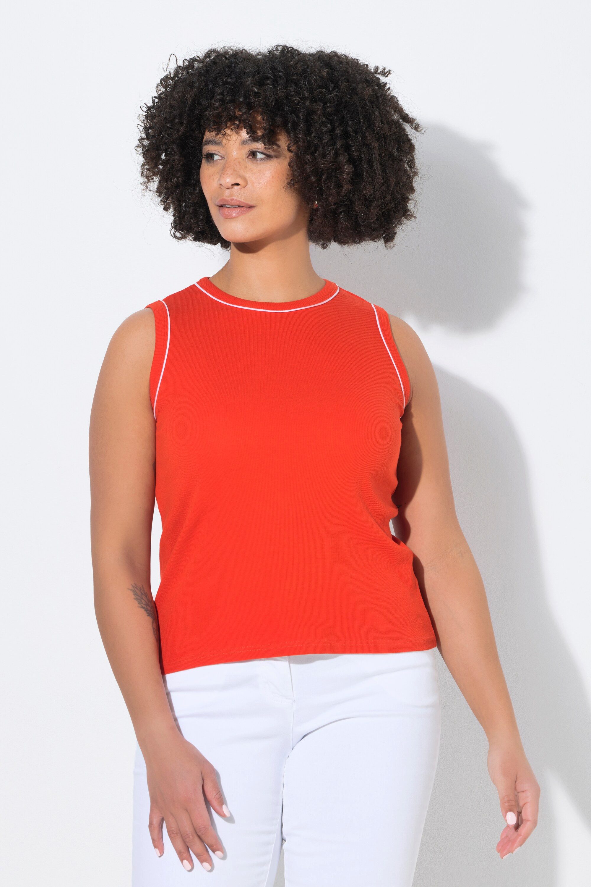 Angel of Style Longtop Ripptop Slim Fit Zierpiping