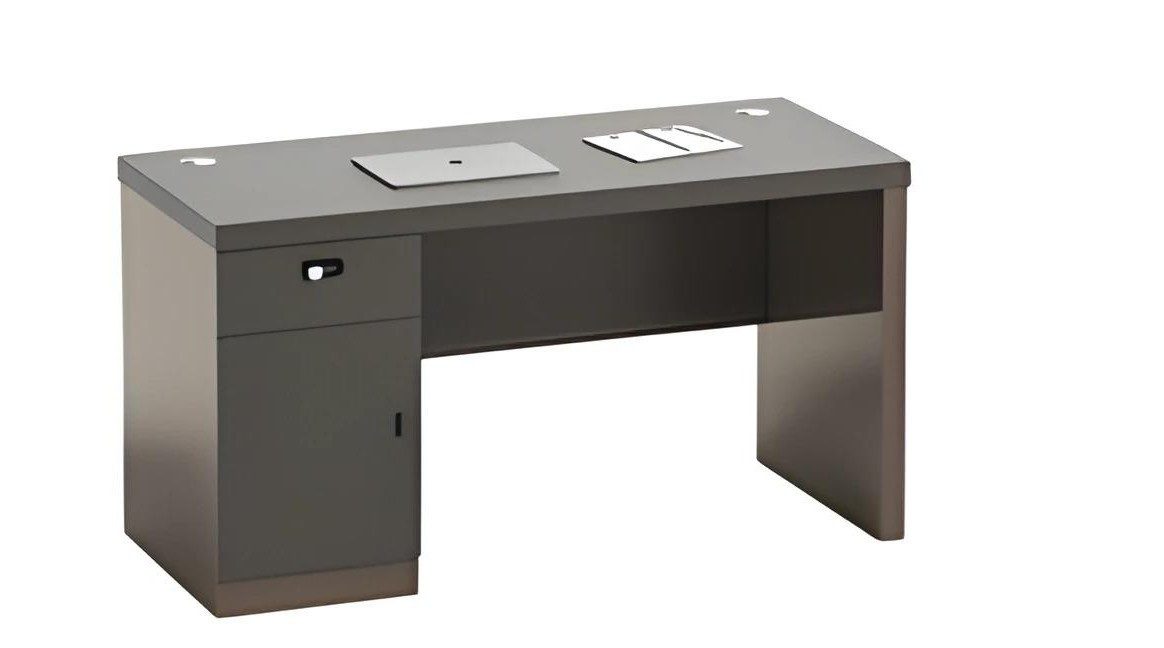 Xlmoebel Schreibtisch XLMOEBEL Schreibtisch Schwarz aus Massivholz mit Kabelkanälen, Made in Europa