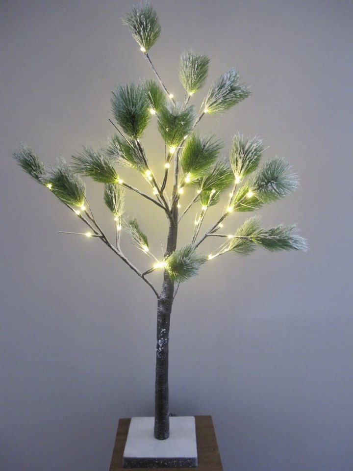 BONETTI LED Baum LED Kieferbaum mit 48 LEDs beleuchtet, LED fest integriert,  warm-weiß, beschneiter Lichterbaum mit warm-weißen Lichtern