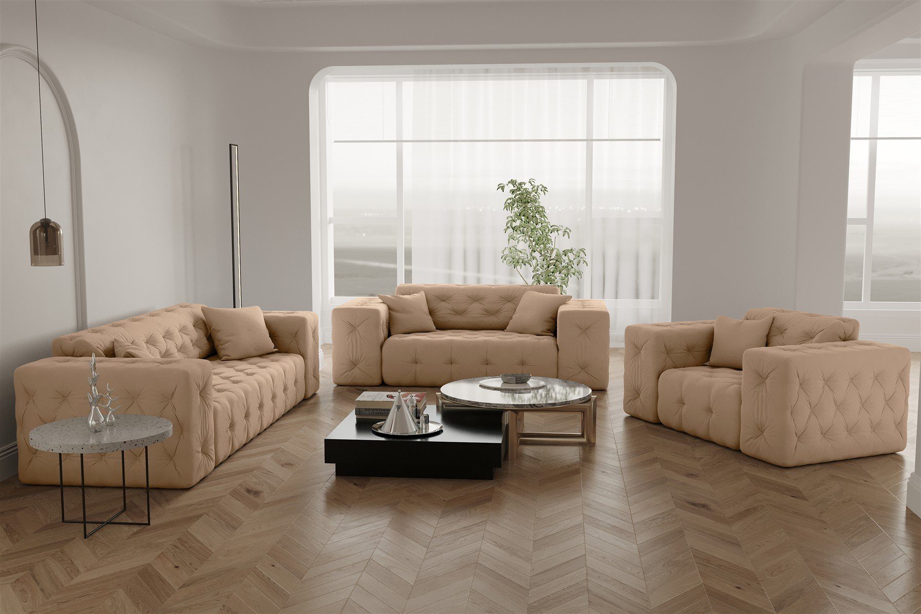 Fun Möbel Polstergarnitur Sofaset Designersofa CHANTAL günstig online kaufen