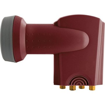 Schwaiger SUN PROTECT Universal-Quad-LNB (Digitales Quad LNB, 40 mm, Wetterschutz, rot)