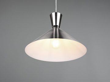 meineWunschleuchte LED Pendelleuchte, Dimmfunktion, LED wechselbar, Warmweiß, Industrie-design einflammig für über Kochinsel hängend, Silber, Ø 35cm