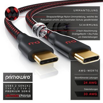 Primewire USB-Kabel, 3.1, USB-C (50 cm), USB C Gen 2 Ladekabel / Datenkabel für Smartphone, Tablet- 0,5m