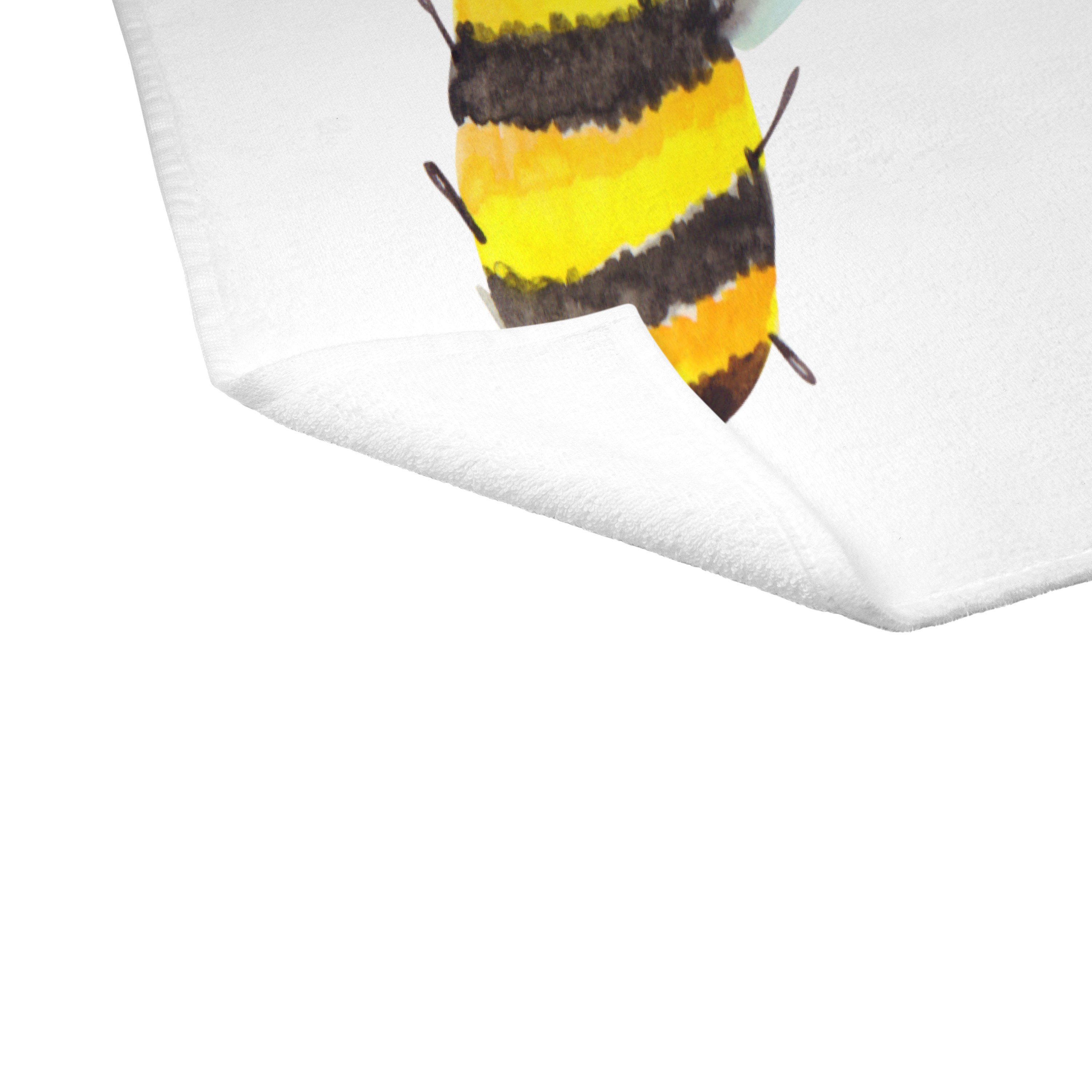 Mr. & Mrs. Panda Handtuch Biene Happy - Weiß - Geschenk, Kinder Handtuch, Wespe, Reisehandtuch, (1-St) | Alle Handtücher
