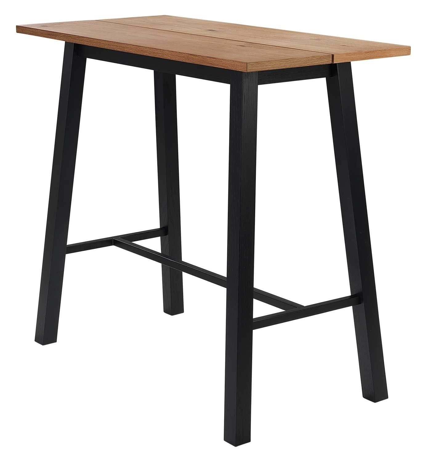 ACTONA GROUP Bartisch Stehtisch CHARA, H 105 cm, B 117 cm, Wildeichenfurnier, Schwarzes Gestell