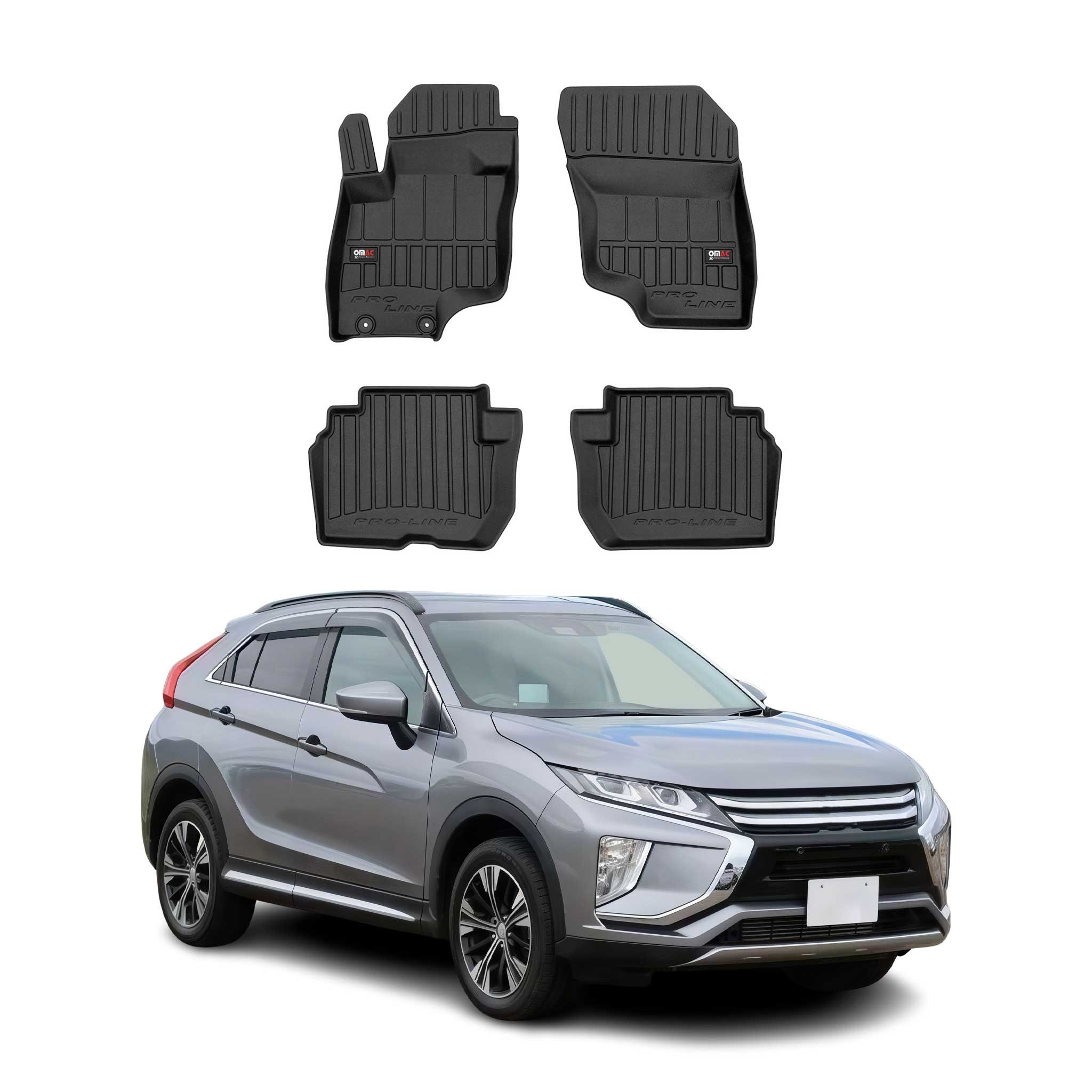 OMAC Auto-Fußmatten für Mitsubishi Eclipse Cross PHEV 2017-2025 Schwarz 4x (4 St), für Mitsubishi Eclipse Cross PHEV 2017-2025 Mitsubishi Eclipse Cross PHEV 2017-2025, Antirutsch,Wasserfest,Einfache Installation