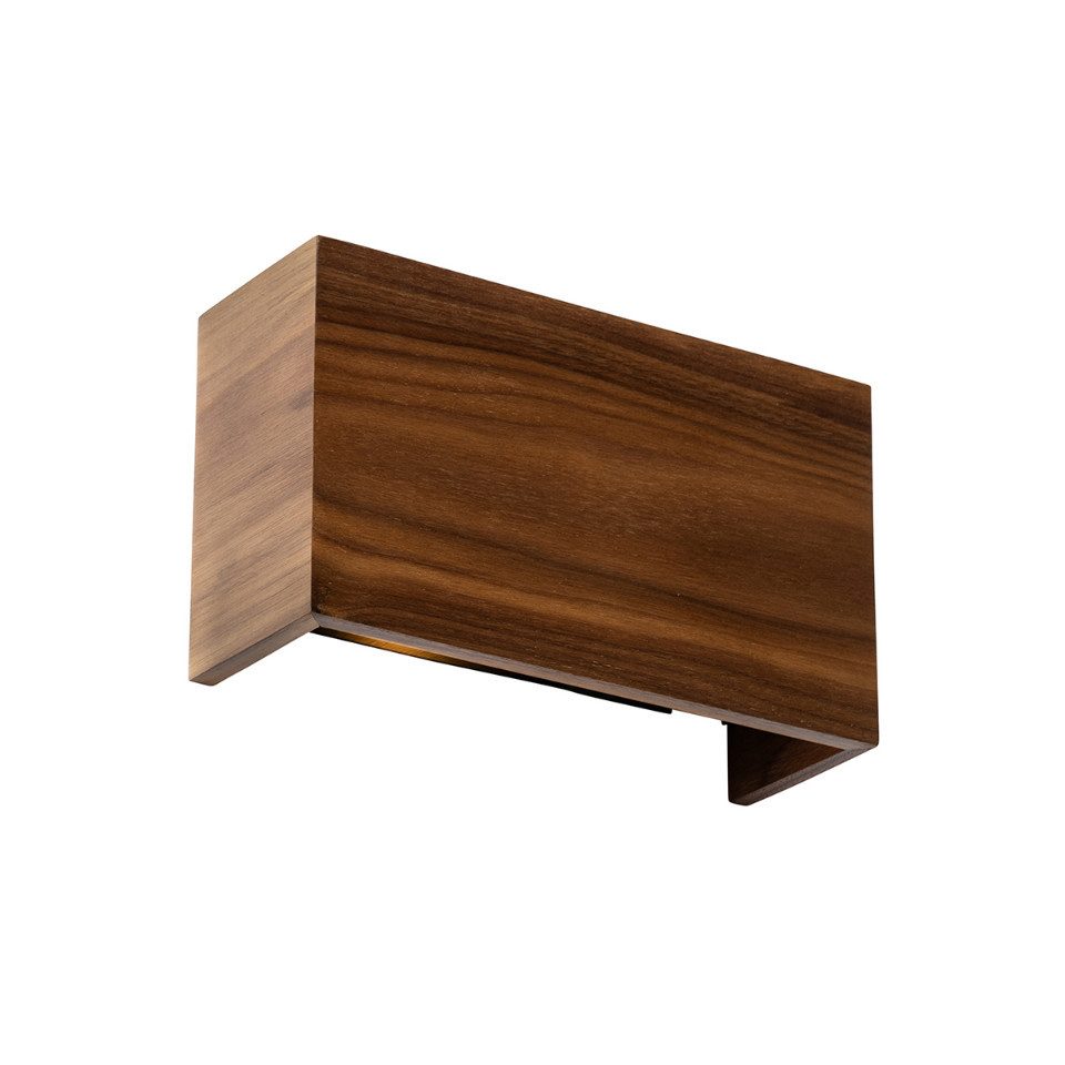 Qazqa Wandleuchte Otan, ohne Leuchtmittel, G9, Braun, Landhaus, Holz, 2-flammig