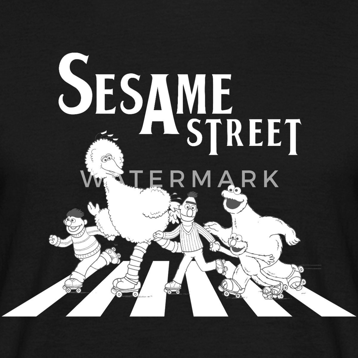 Spreadshirt T-Shirt Sesamstraße Zebrastreifen Klassiker Männer T-Shirt (1-tlg)