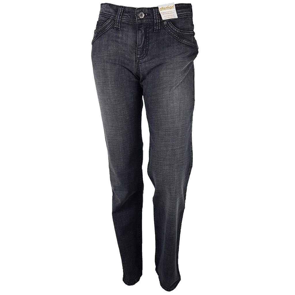 MAC Straight-Jeans MAC Carrie River Star Damen Jeanshose anthrazit 98%  Baumwolle 42587