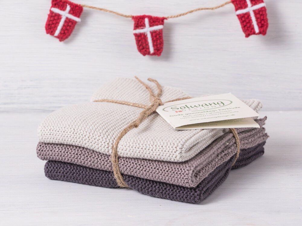 Solwang Spültuch Solwang Wischtuch Warm Grau Kombi 3er Set