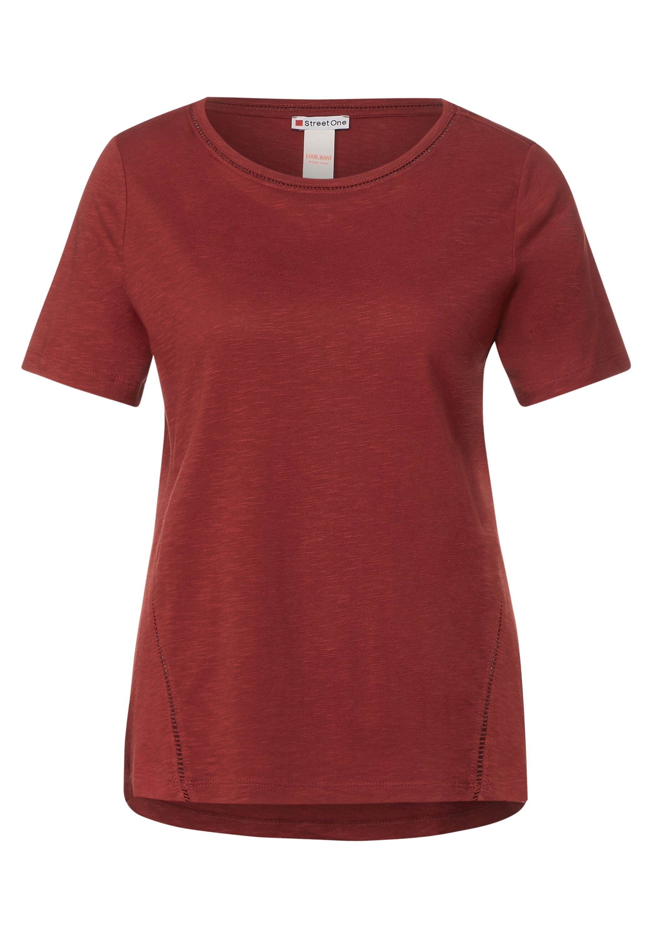 red STREET T-Shirt Unifarbe foxy ONE in